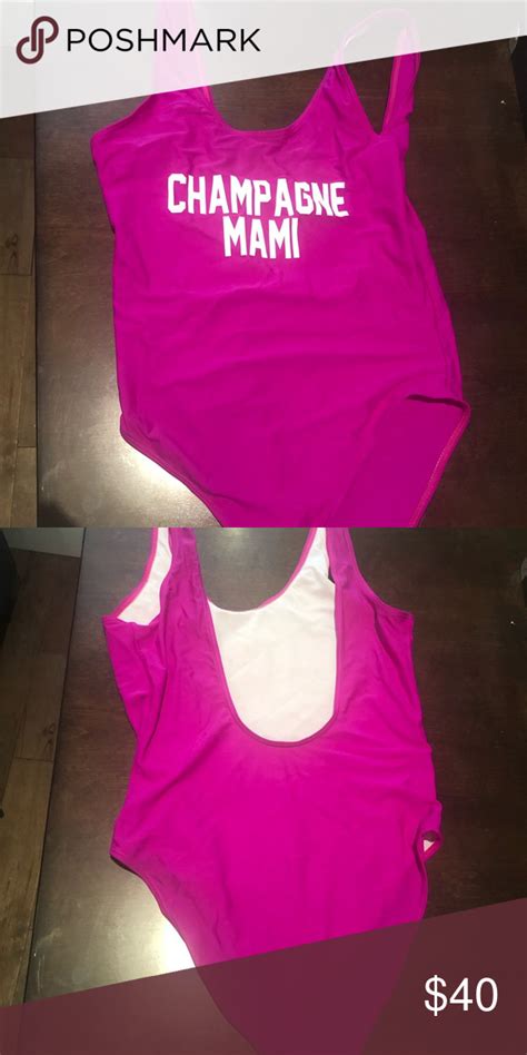 Custom Made Champagne Mami Hot Pink Bathing Suit