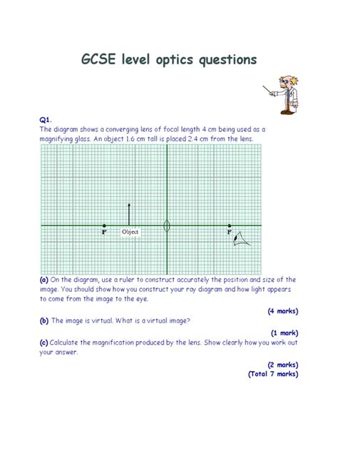 Gcse Level Optics Questions Lens Optics Optics