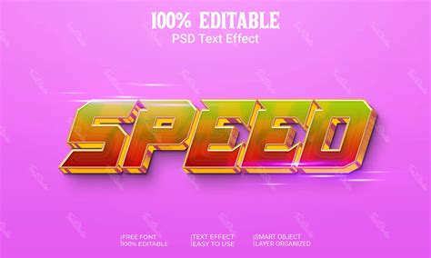 Speed Metal Gold Cursiva D Efecto Texto Archivo Psd De Photoshop