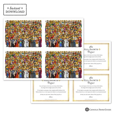 All Saints Day Printable Prayer Cards, Individual/Personal Use ...