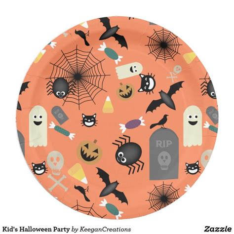 Kid's Halloween Party Paper Plate | Halloween party supplies, Paper ...