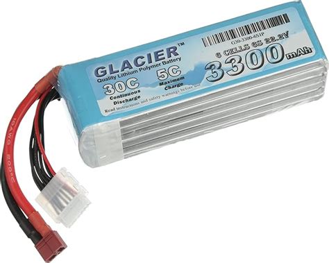 Amazon Glacier 22 2V LiPo Battery 6S 30C 3300mAh Lipos With T Plug