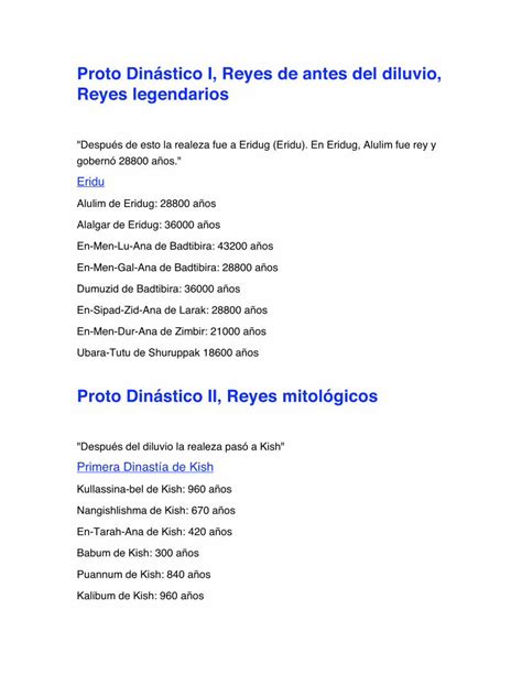 PDF Cronología reyes Sumerios historiaantigua es Reyes Sumerios pdf