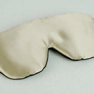 Pure Silk Eye Mask Sleep Mask Nude Black Charmeuse Fully Adjustable Padded Light Darkening