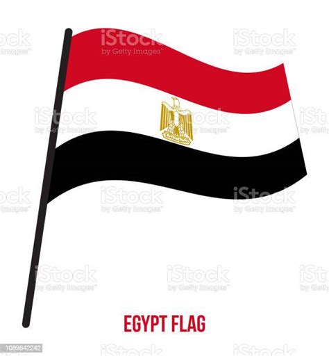 Egypt Flag Waving Vector Illustration On White Background Egypt National Flag Stock Illustration