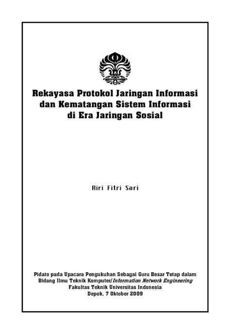 PDF Rekayasa Protokol Jaringan Informasi Dan Kematangan Sistem