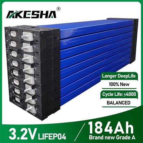 Novo 3 2v 184ah 200ah Lifepo4 Bateria Diy 12v 24v 48v Bateria Recarreg