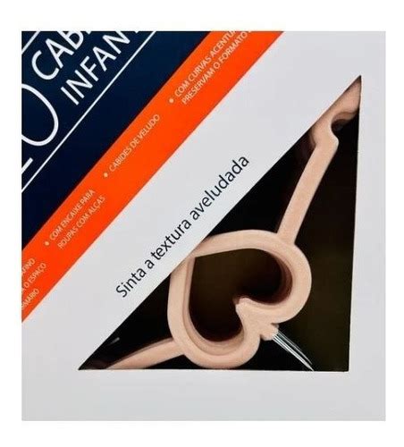 Cabide Infantil De Coração Cor Rosa Bebê Nude Kit unds Parcelamento sem juros