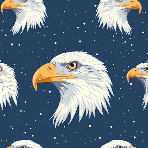 Small Eagle Seamless Pattern Background Vector Cute Birds Graphic With