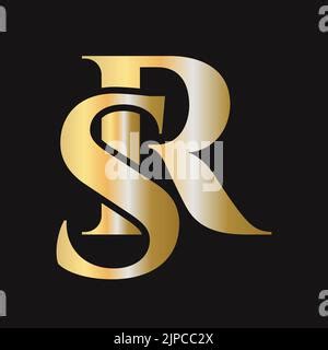 Initial Letter Sr Rs Logo Design Vector Template Monogram Sr Logotype