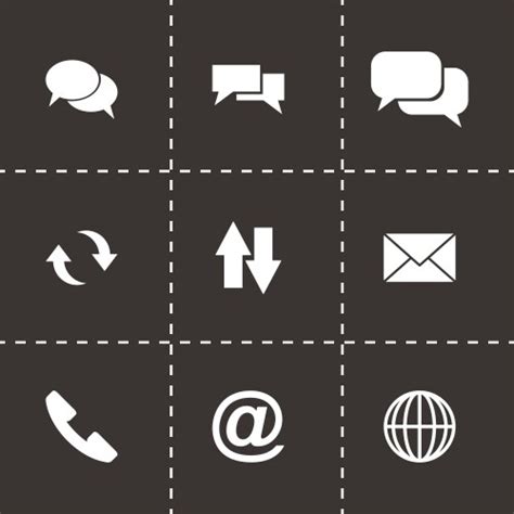 communication icons black  white royalty  vector