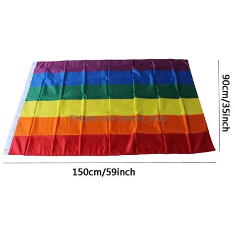 Rainbow Rainbow Rainbow Flag Banner 3x5ft 90x150cm Polyester Color For Gay Pride Lgbt And