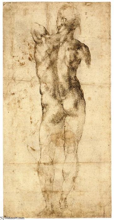 Paintings Reproductions Standing Male Nude Seen From The Rear Recto