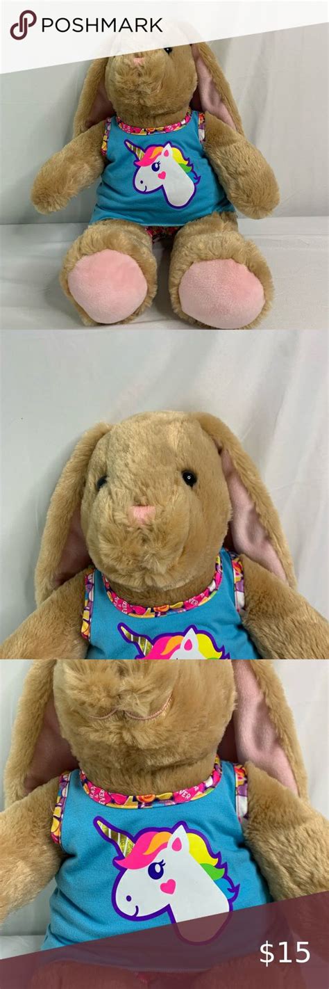 Build A Bear Bunny Rabbit 15 Inch W Outfit Unicorn Rainbow Unicorn