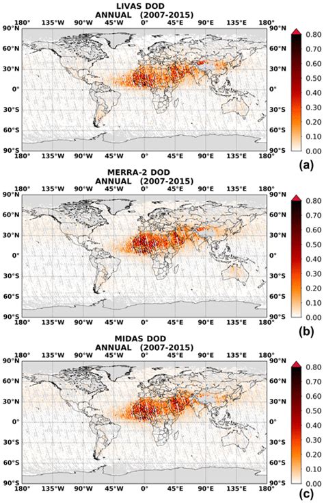 Amt Modis Dust Aerosol Midas A Global Fine Resolution Dust Optical