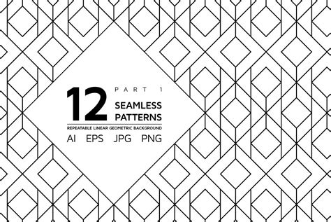 12 Linear Geometric Patterns Part 1 By Softulka | TheHungryJPEG