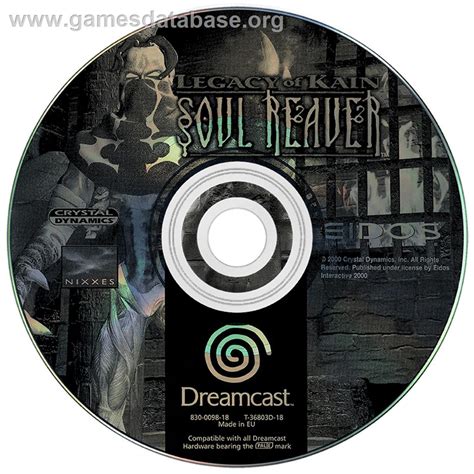 Legacy Of Kain Soul Reaver Sega Dreamcast Artwork Disc