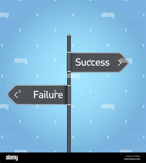 Success Vs Failure Choice Road Sign Concept Flat Design Stock Photo