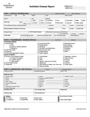 Fillable Online Health Gov Nl Notifiable Disease Report Form Health