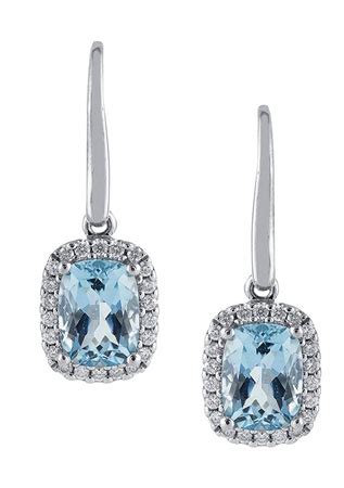 Aquamarines in Drop Earrings - Stones Diamonds