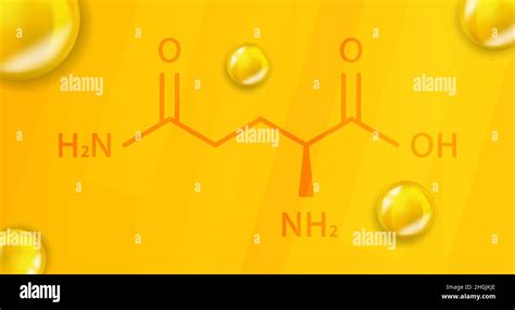 Glutamine chemical formula. Glutamine 3D Realistic chemical molecular ...