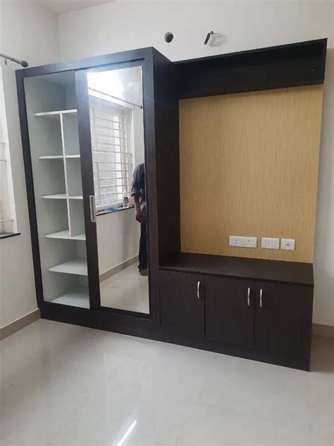 2 Door Mirror Designed Wooden Cupboard, For Bedroom at Rs 950/sq ft in ...