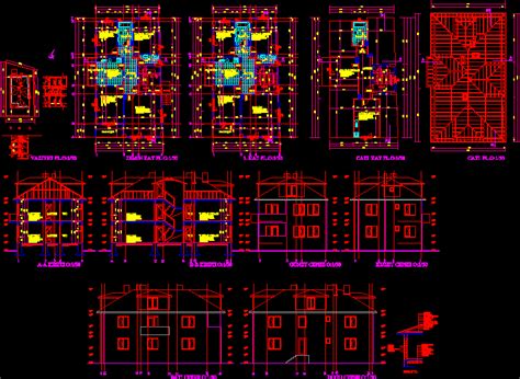 Planos De Proyecto De Vivienda En Dwg Autocad Vivienda Multifamiliar