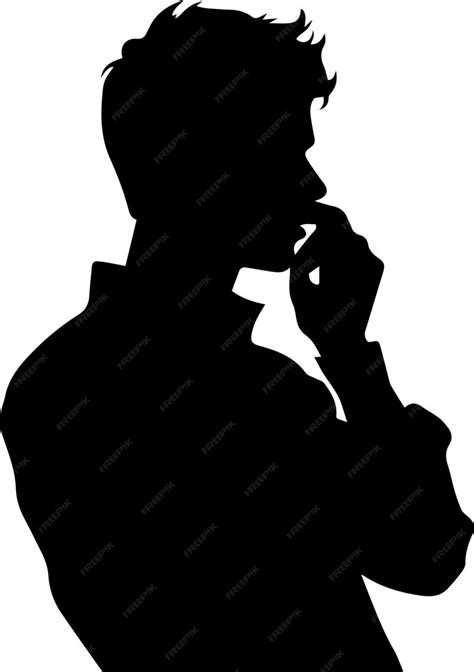 Premium Vector Man Thinking Vector Silhouette 5