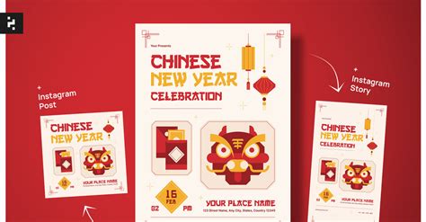 Klassischer Flyer Zur Feier Des Chinesischen Neujahrs