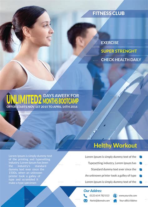 Fitness Club Flyer Print Templates Graphicriver