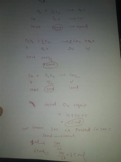 Calculate The Volume Of Air Required Complete Combustion Of A Mixture