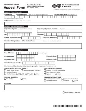 Bcbsal Fill And Sign Printable Template Online