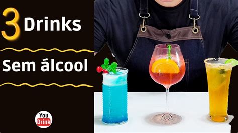 3 Receitas DRINKS sem ÁLCOOL MOCKTAIL YouTube