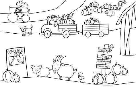 Pumpkin Patch Coloring Page — The Doodle Shop