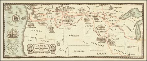 Map showing route of Lewis & Clark Expedition 1804-1806 - Barry ...