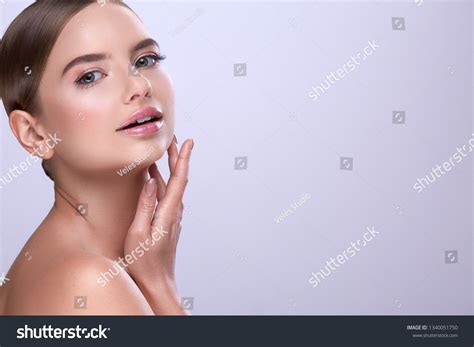 Cute Girl Naked Shoulders Fixed Hair Stock Photo Shutterstock