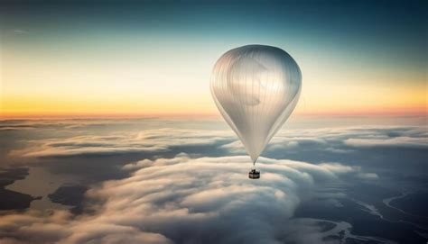 Premium Ai Image Fantasy Hot Air Balloon Adventure High Up In Glowing Sky Generated By Ai