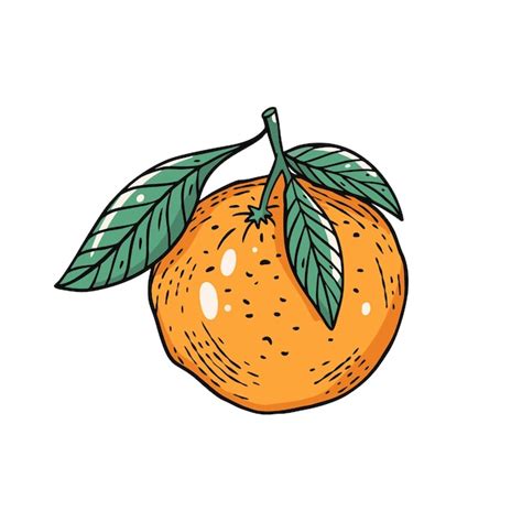 Ilustraci N De Arte De Vector Colorido De Contorno De Fruta Naranja