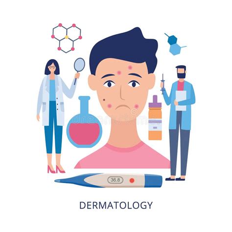 Dermatology Skin Medical Exam of Specialists Banner, Flat Vector ...