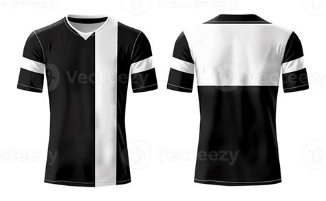 white and black sports jersey mockup, front and back view, 22890974 PNG