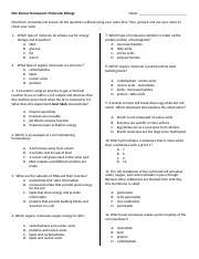 Molecular Biology Eoc Review Homework Questions Answers Course Hero