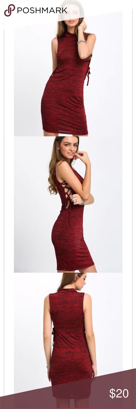 Dress Red And Black Dress Lace Up Sides Perfect For Day Or Night