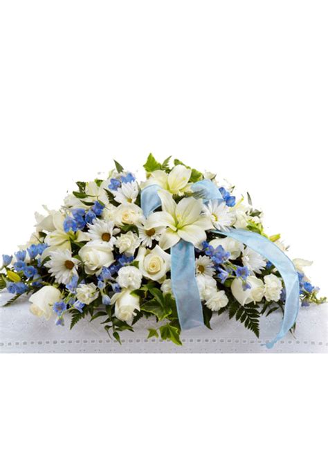 Casket Spray - Blue and White | Georgewood Florist