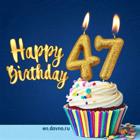 Happy Birthday - 47 Years Old Animated Card | Funimada.com