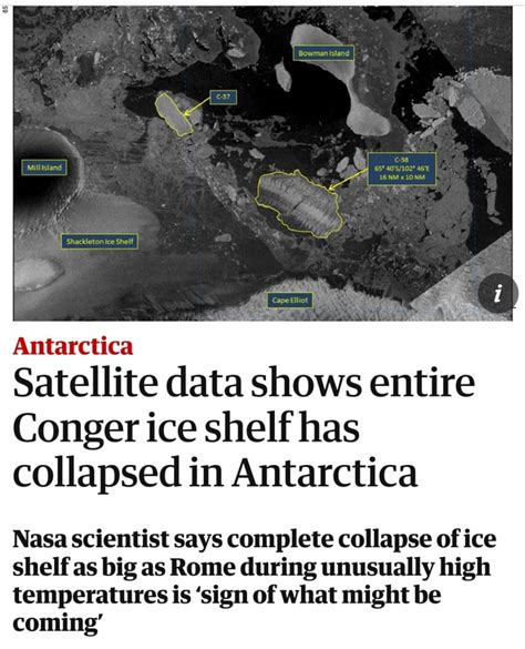 Shelt Antarctica Satellite Data Shows Entire Conger Ice Shelf Has