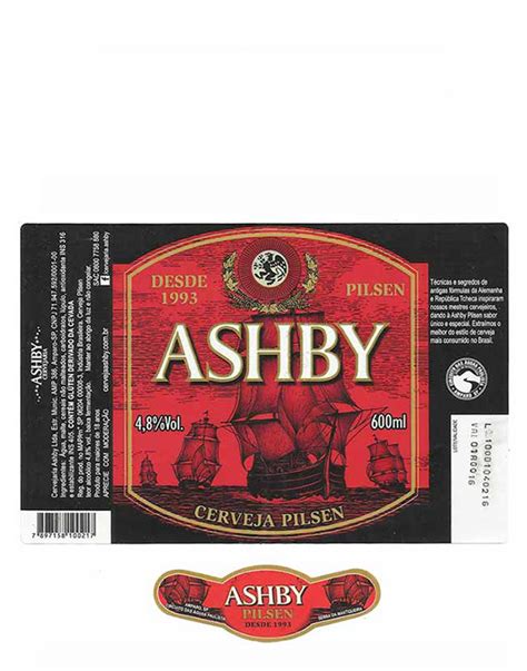 ROTULO ASHBY CERVEJA PILSEN 600 ML AMPARO SP BRAZIL