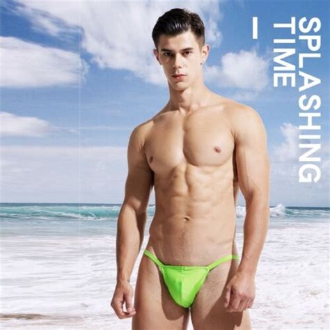 Desmiit Male Bikini Sexy Triangle Low Waist Swimwear Solid Color Beach Swimming Ebay