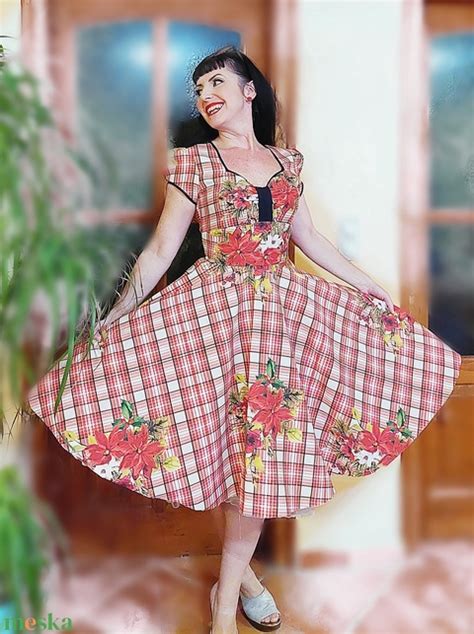 Pinup Rockabilly Ruha Kar Csonyi Mint S Di T R Sk Tkock S Mikul S