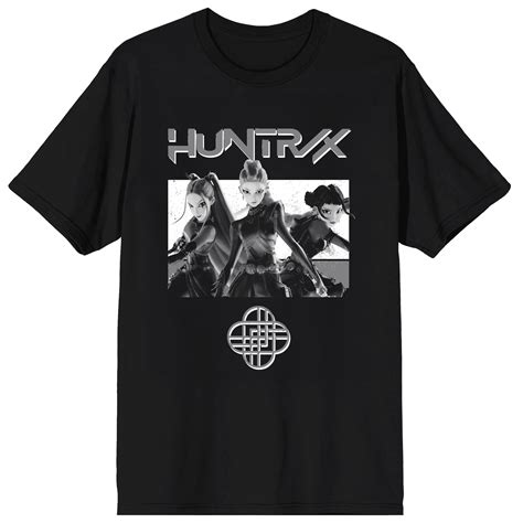 KPop Demon Hunters Huntrix Trio Tangle Adult Black Crew Neck Short