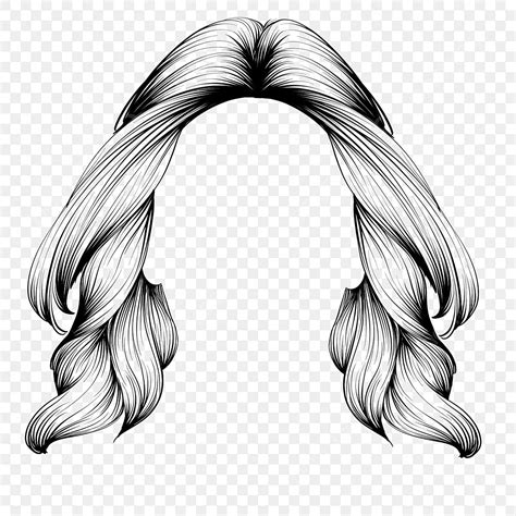 Female Hair Clipart Transparent Png Hd Female Hair Black And White